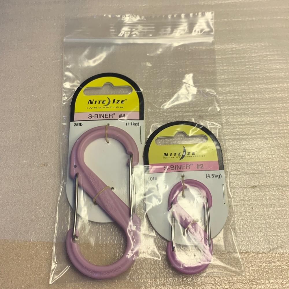 Nite IZE Pink S-Biner Multi-Size Double-Gated Carabiner # 2 and # 4 - Picture 6 of 6